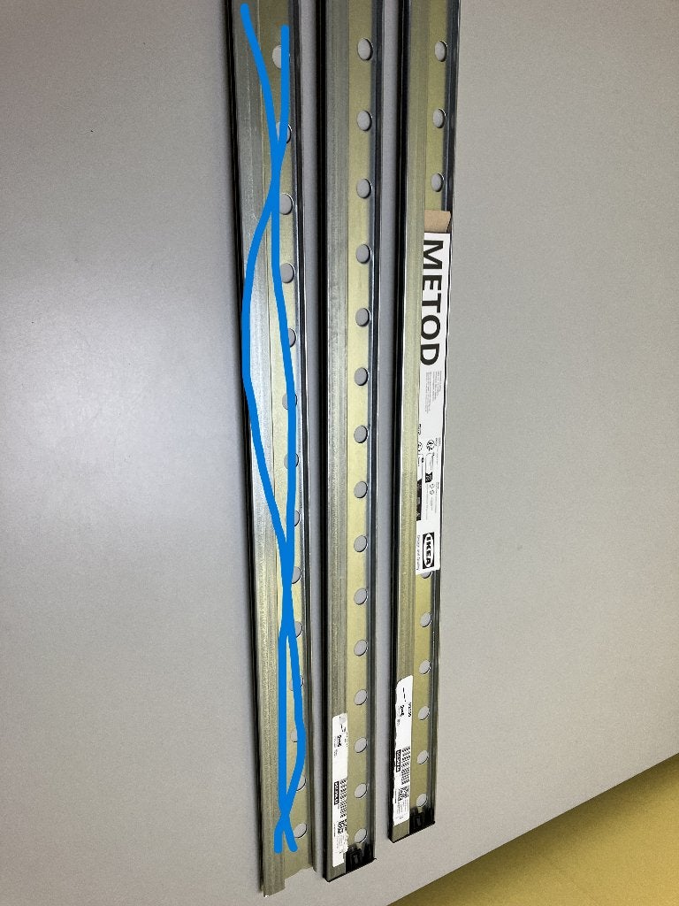Bevestigingsstrip ophangrail keukenkastje Ikea Metod  1 stuk, Ophalen, 200 cm of meer, Nieuw, 200 cm of meer