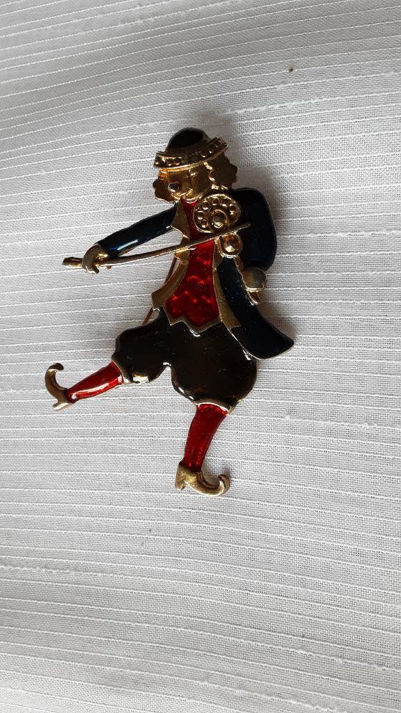 clown broche, emaille (55), Overige materialen, 4 tot 7 cm, Ophalen of Verzenden, Zo goed als nieuw