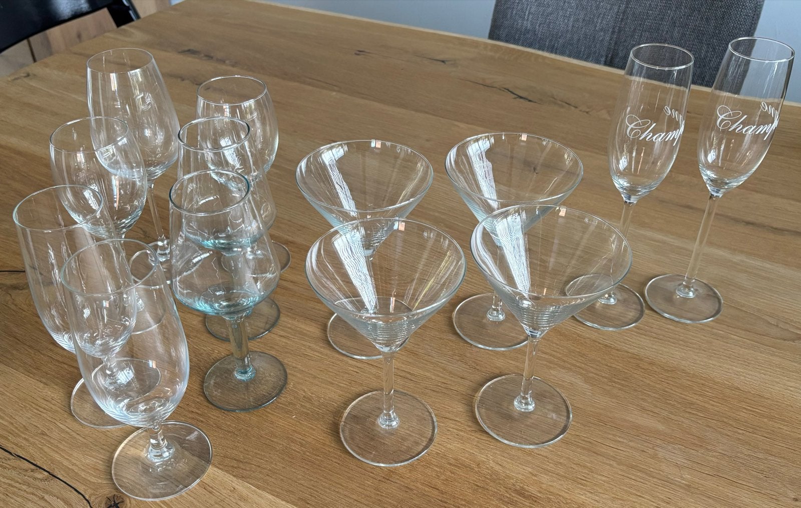 Diverse Glazen Collectie: Champagne, Wijn en Cocktail, Ophalen, Overige merken, Glas, Overige typen