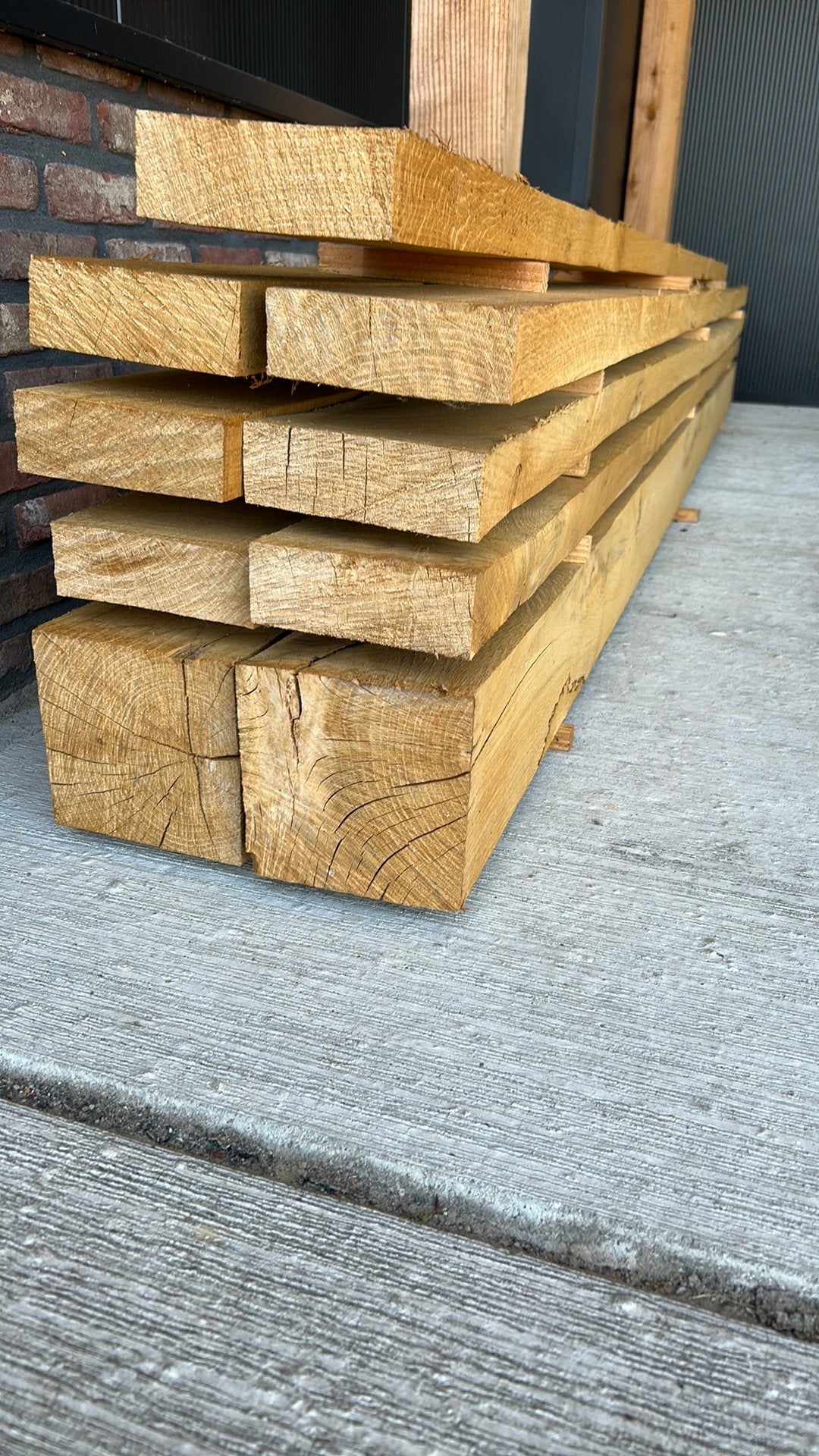 Eiken hout palen en balken, Tuin en Terras, Palen, Balken en Planken, Ophalen, Nieuw, Hardhout, 250 cm of meer