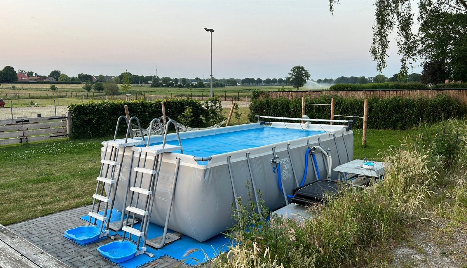 Intex Opzetzwembad met warmtepomp en toebehoren, 120 cm of meer, Gebruikt, 200 tot 300 cm, Ophalen of Verzenden