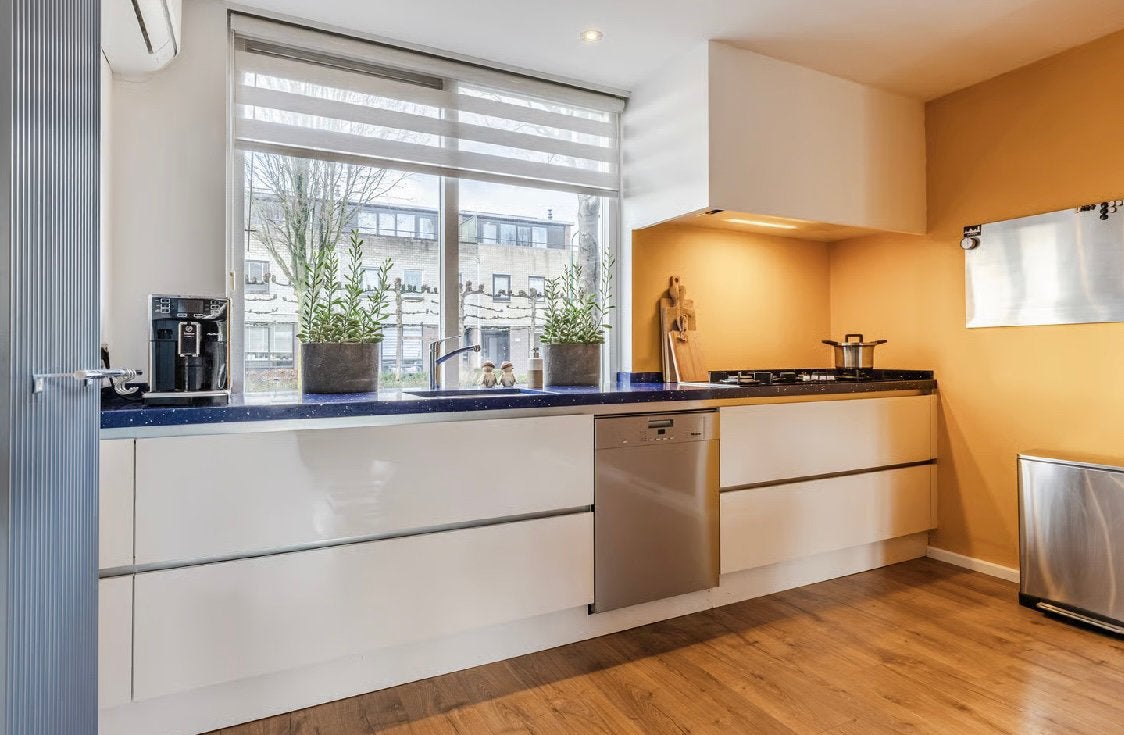 Keuken inclusief vaatwasser en spoelbak/kraan, Ophalen, Zo goed als nieuw, Wit, Enkelwandige keuken