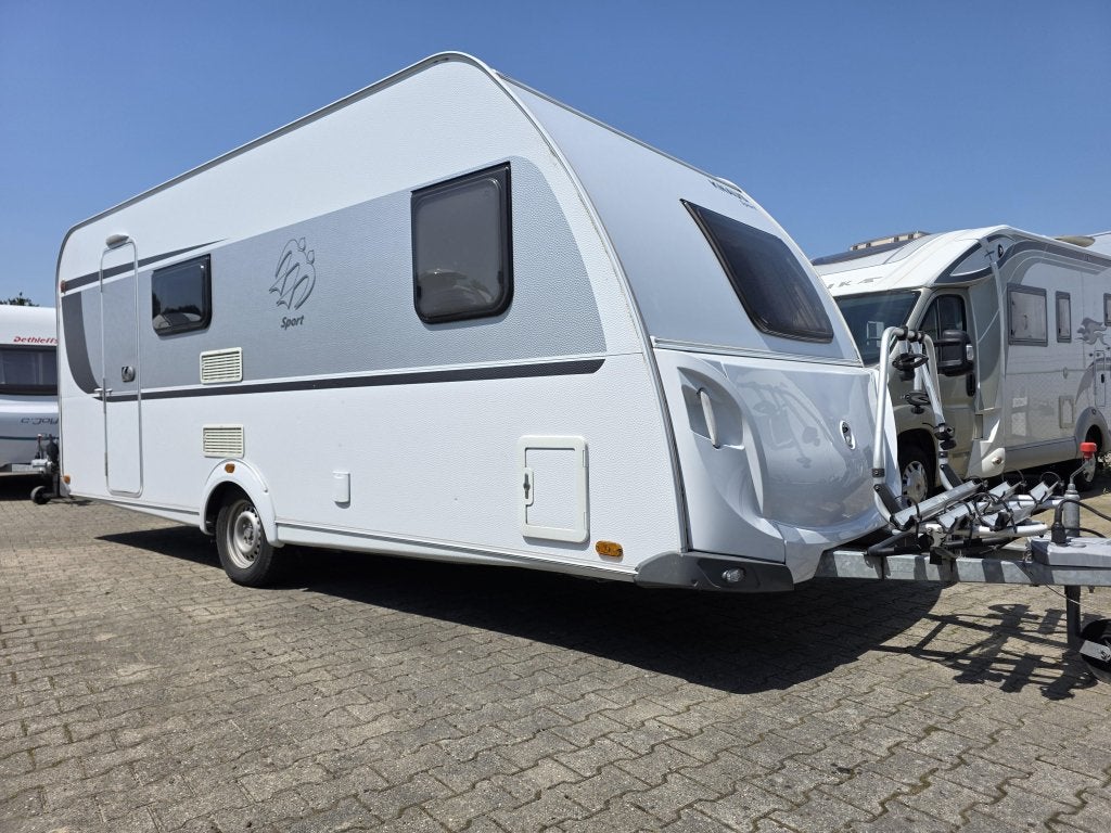 Knaus Sport 500 FDK 2018 AIRCO MOVER STAPELBEDDEN VOORTENT, Caravans en Kamperen, Schokbreker, Bedrijf, Overige typen, 5 tot 6 meter