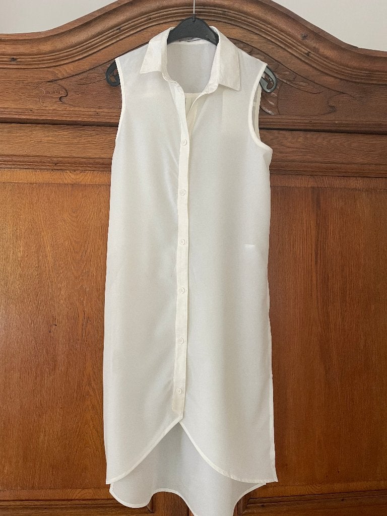 A.D.P.T.: NIEUWE mouwloze bloes/tuniek maat S, Kleding | Dames, Verzenden, Wit, Maat 36 (S), Nieuw