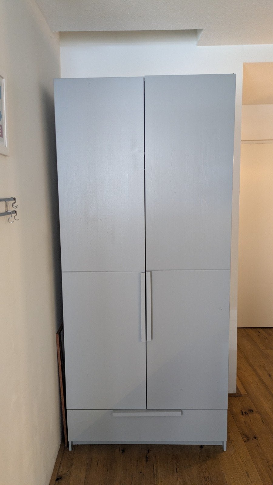 WOOOD Pure 2 DRS Hangkast Splitdeur 215x95x60 Grijs, Ophalen, Gebruikt, 200 cm of meer, 50 tot 100 cm
