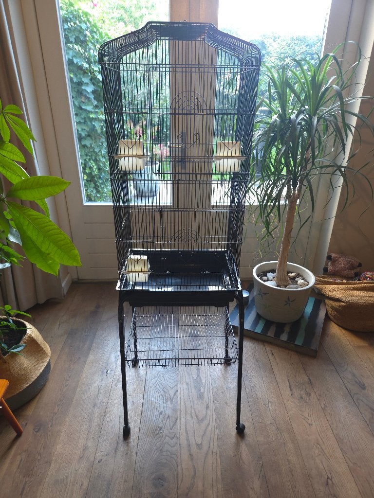 Draagbare vogelkooi met afneembaar onderstel, Ophalen, Gebruikt, Overige materialen, Vogelkooi