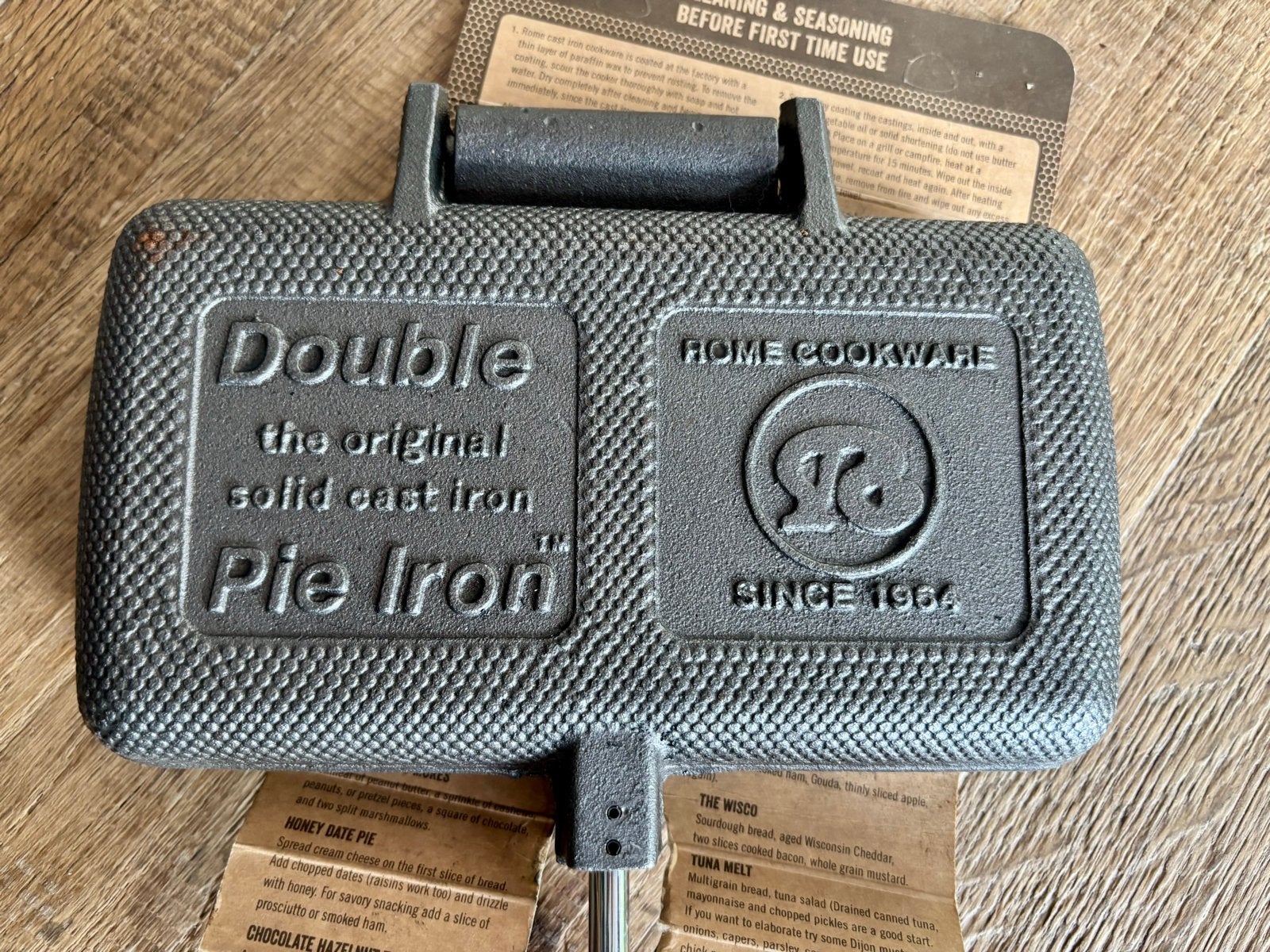 Rome Double Pie Iron - Gietijzeren Tosti-ijzer voor Kampvuur, Ophalen, Overige typen, Nieuw, Zwart