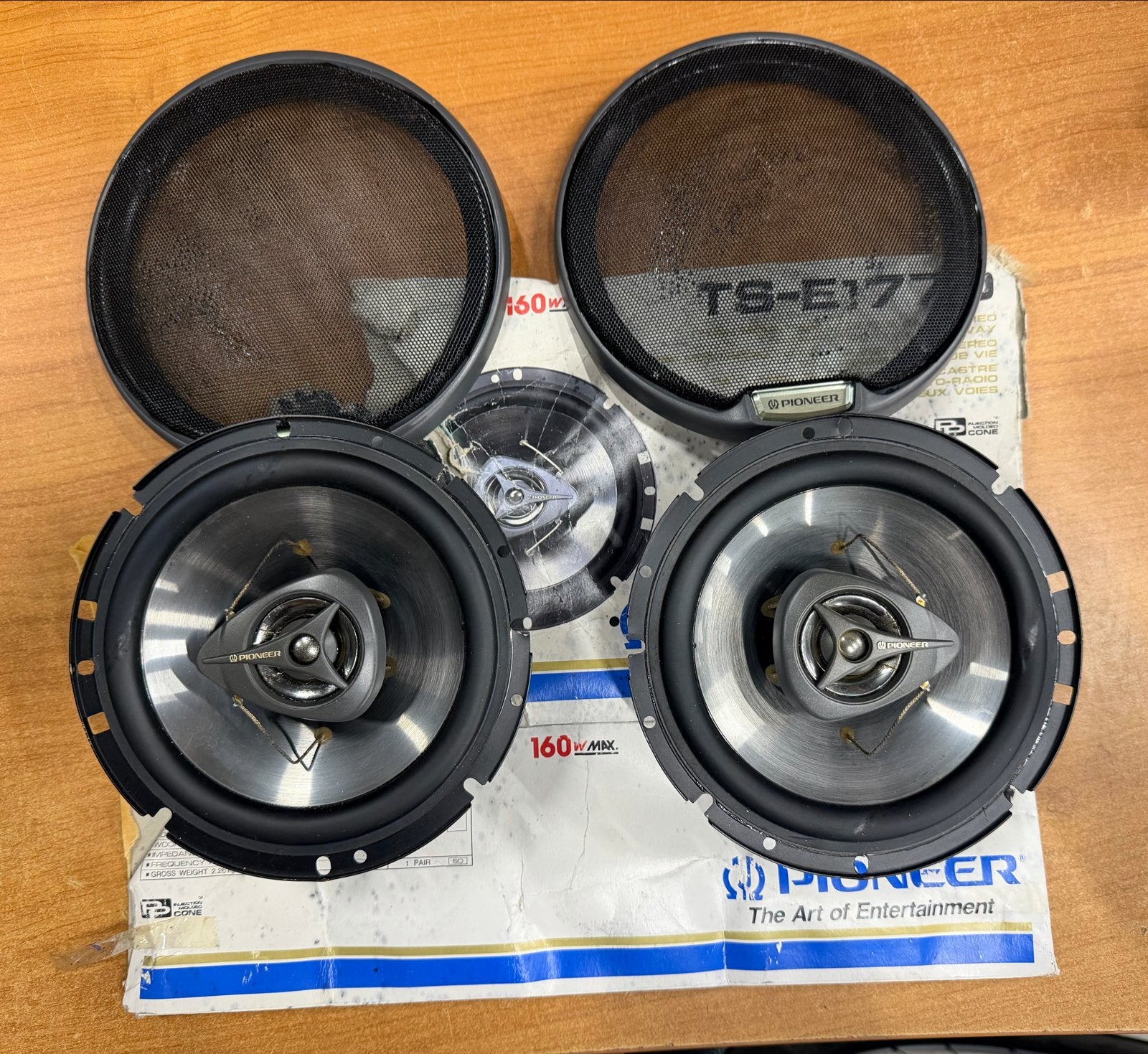 Pioneer TS-E1770 160W Coaxiale 2-Weg Autospeakers, Auto diversen, Autospeakers, Gebruikt, Ophalen of Verzenden