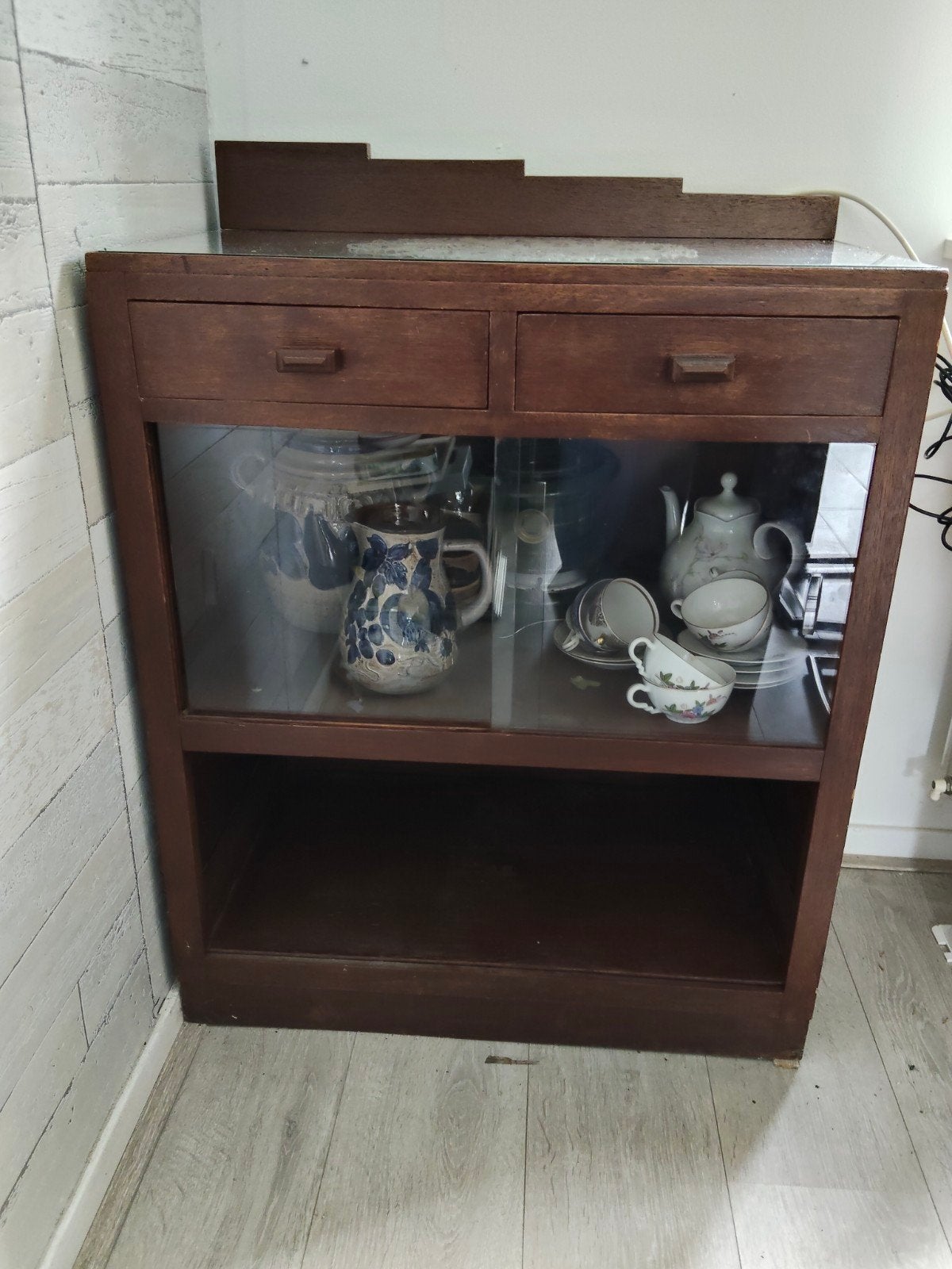antieke of vintage eikenhouten toonbankkast / servieskast, Ophalen of Verzenden