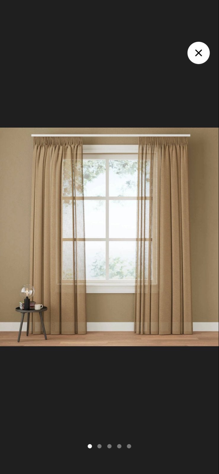 Lichtdoorlatende vitrage Gordijnen - Beige NOUSLIVING, Beige, Nieuw, Ophalen of Verzenden, Lichtdoorlatend