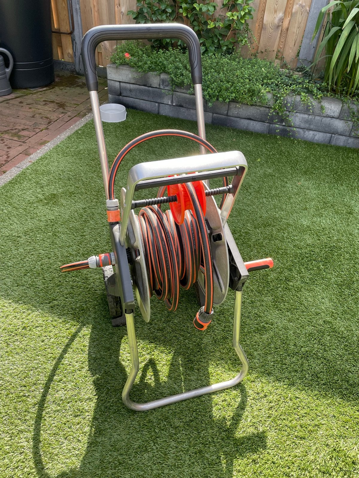 Gardena luxe Tuinslanghaspel met slang 15 meter, Tuin en Terras, Ophalen, Gebruikt, Tuinslanghaspel