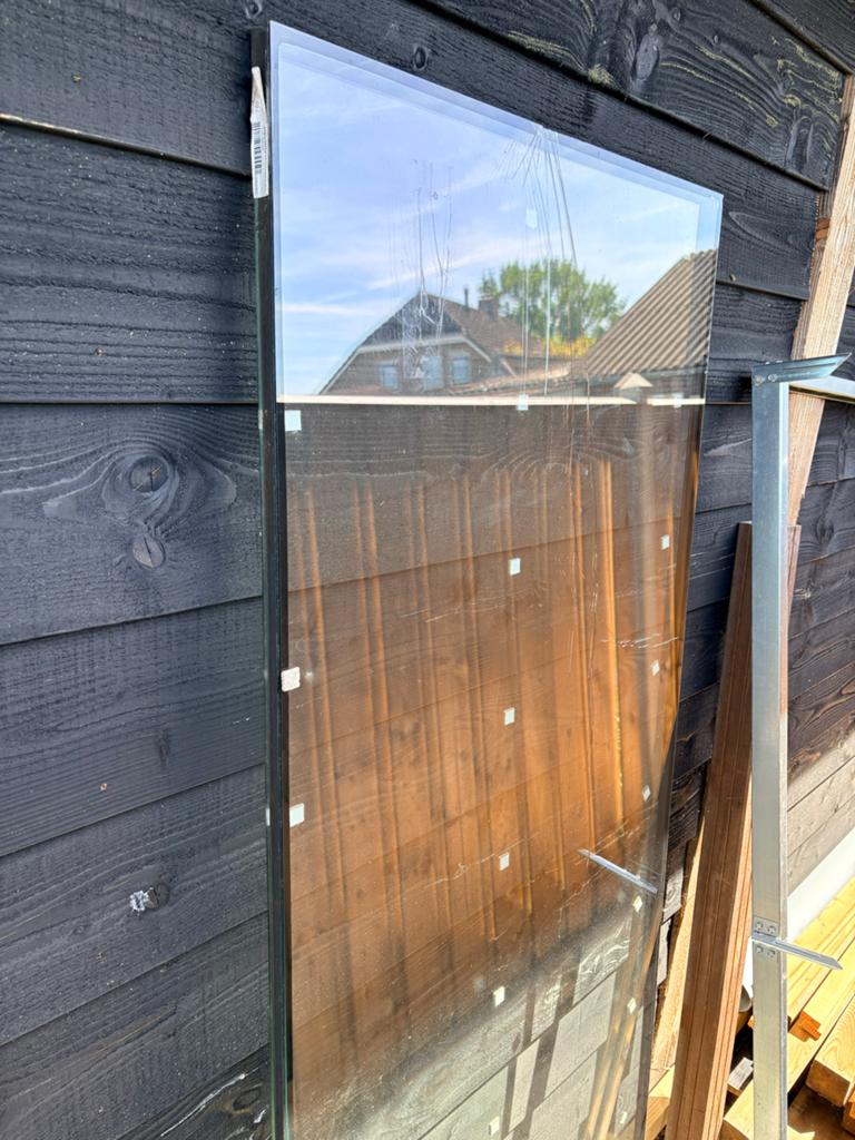 Gratis: Dubbelglas ruit 750x2052 mm, Ophalen, Gevelraam of Ruit, Gebruikt, Minder dan 80 cm