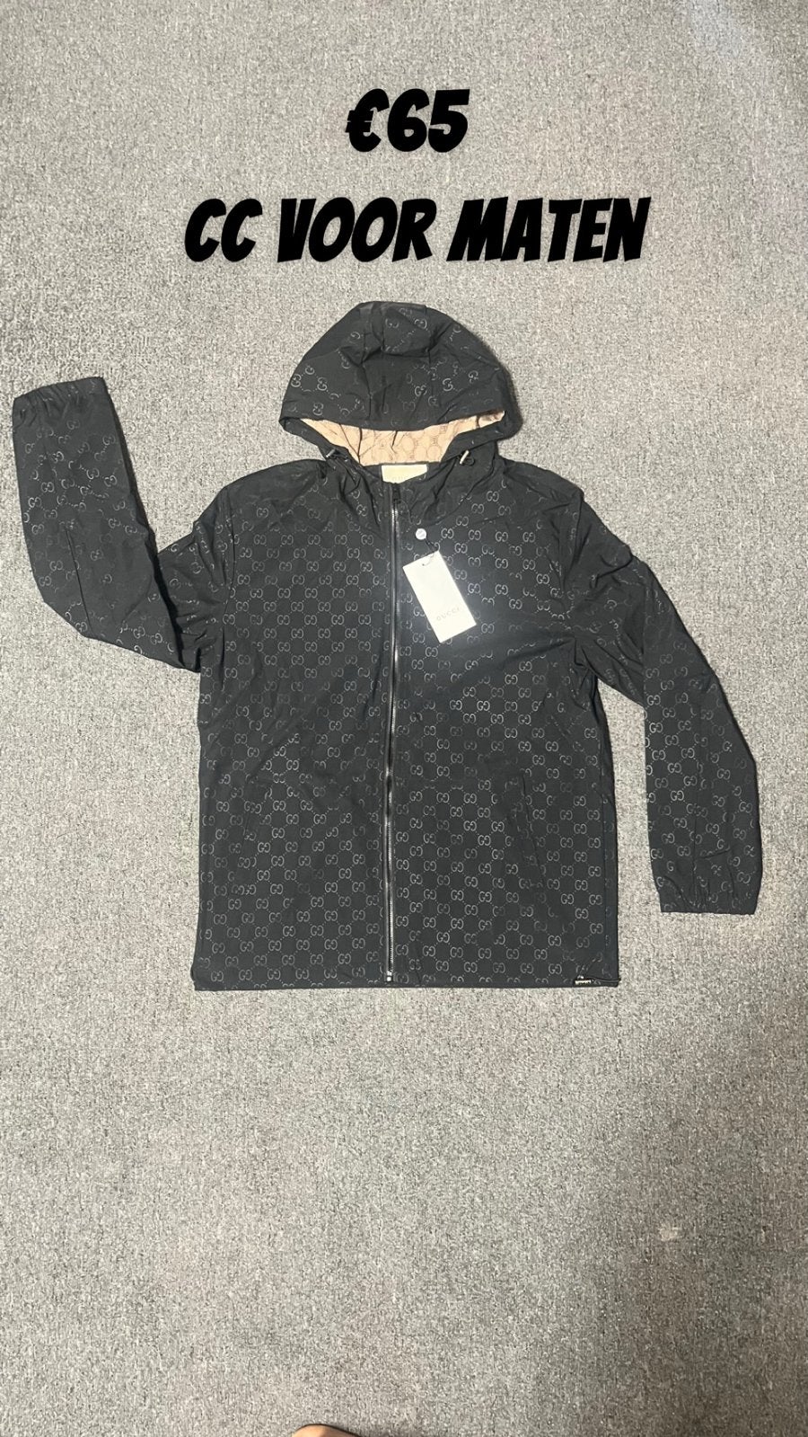 Gucci Windbreaker - Stijlvolle Jas, Ophalen of Verzenden, Zo goed als nieuw, Overige maten, Zwart