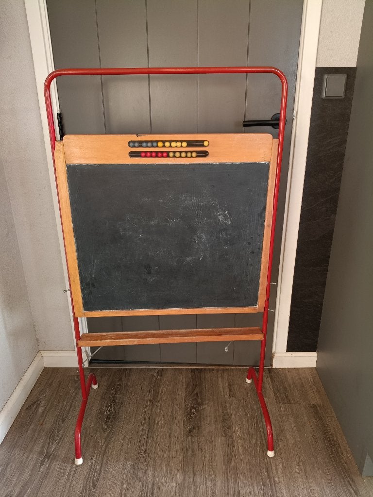 Oud vintage Sliedrecht schoolbord met telraam en standaard, Diversen, Ophalen, Gebruikt, Krijtbord