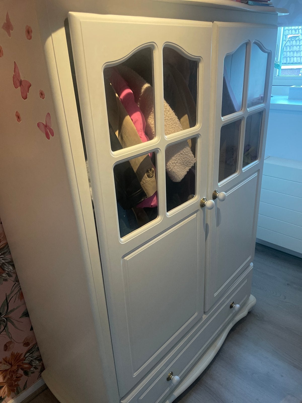 Brocante kledingkast voor baby/peuter kamer, Ophalen, Gebruikt, Kast, 105 cm of meer