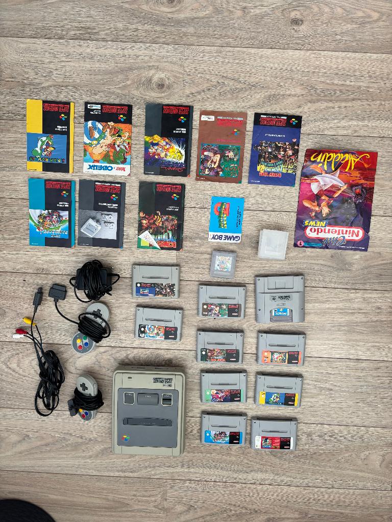 Nintendo Super Nes SNSP met controllers en Spellen, Ophalen, Gebruikt, Met 2 controllers, Met Super GameBoy adapter