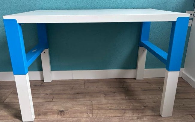 IKEA Pahl kinderbureau met blauw onderstel, Ophalen, Gebruikt, Tafel(s) en Stoel(en)