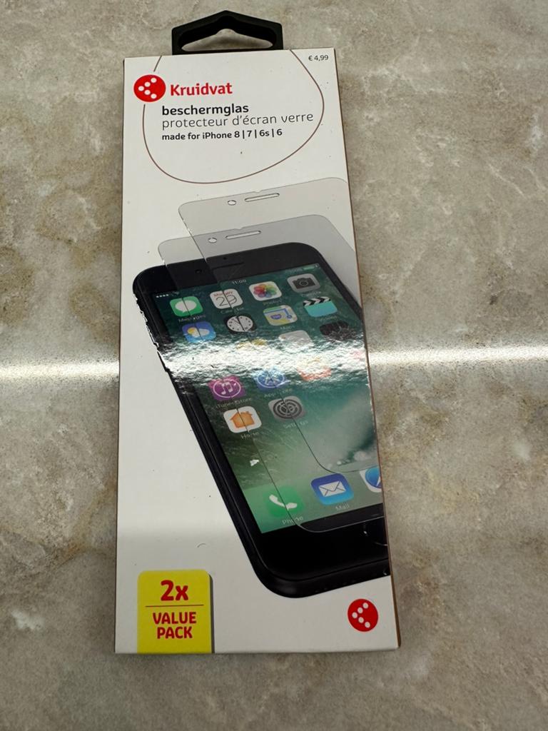 Kruidvat Beschermglas iPhone 8/7/6s/6 - Krasbestendig, Telecommunicatie, Mobiele telefoons | Hoesjes en Frontjes | Apple iPhone