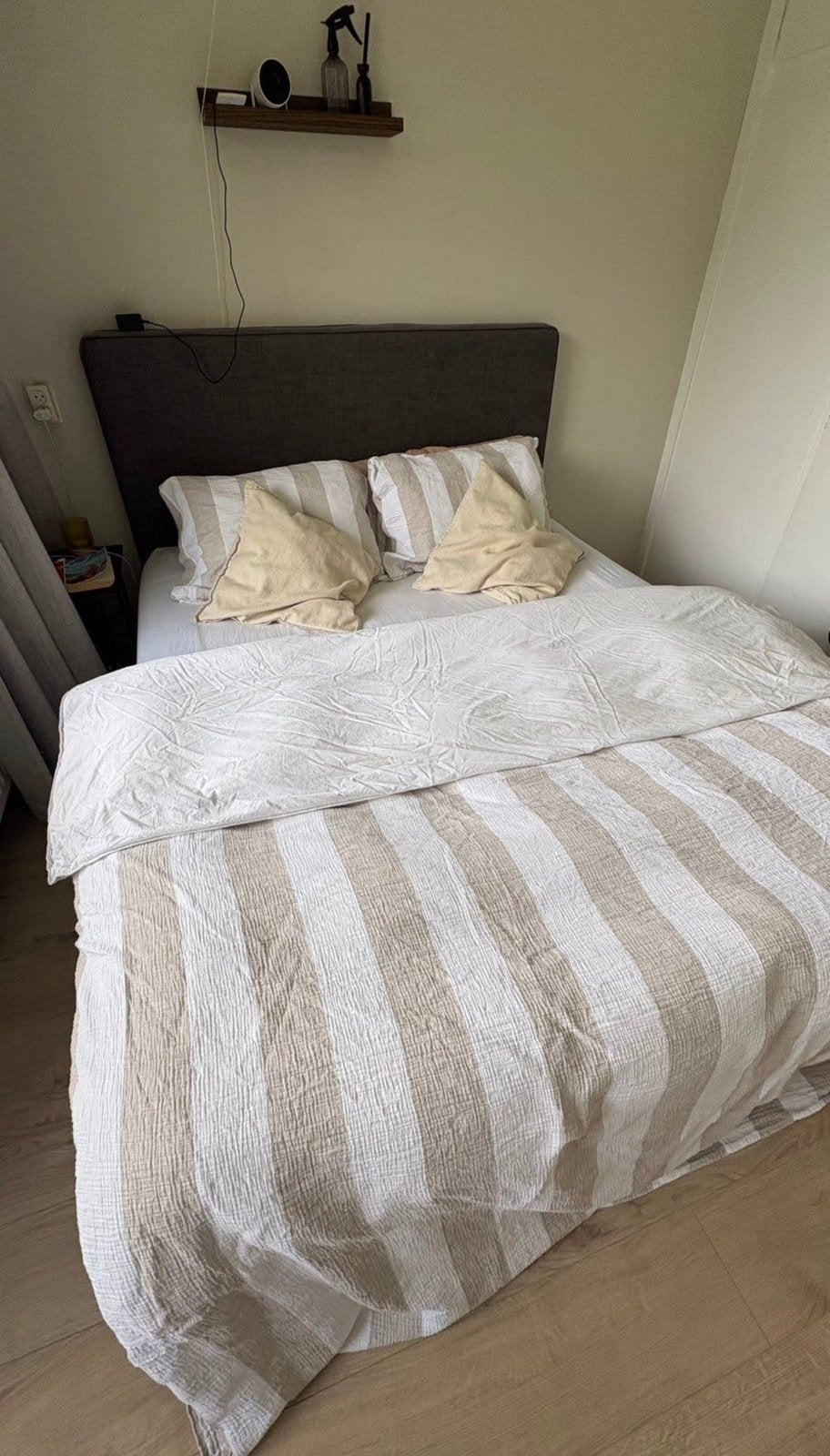 tweepersoons bed boxspring met hoofdbord  160x200, Ophalen, Gebruikt, Tweepersoons, 200 cm