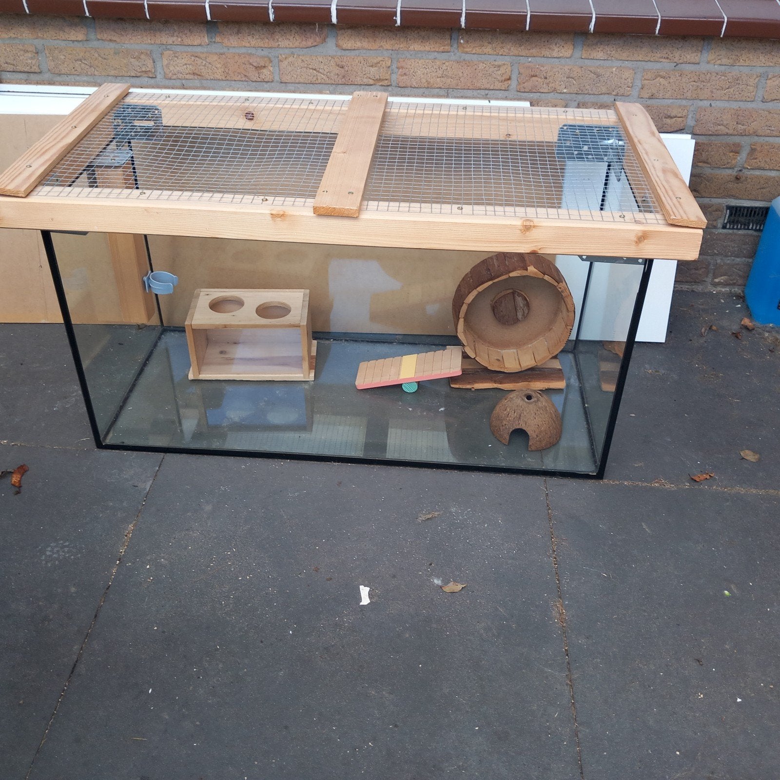 Glazen hamsterhok of aquarium, Gebruikt, 75 tot 110 cm, Ophalen, Minder dan 60 cm