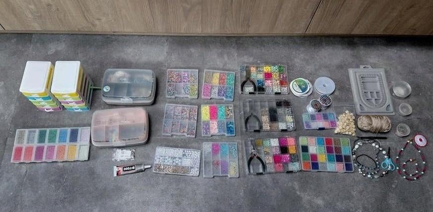 Grote kralen- en sieradenmaakset met accessoires, Ophalen, Gebruikt, Kraal