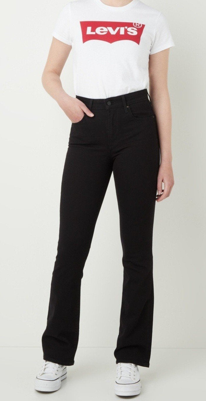 Levi's high waist flared jeans maat 28 zwart spijkerbroek, Verzenden, Zwart, Zo goed als nieuw, W28 - W29 (confectie 36)