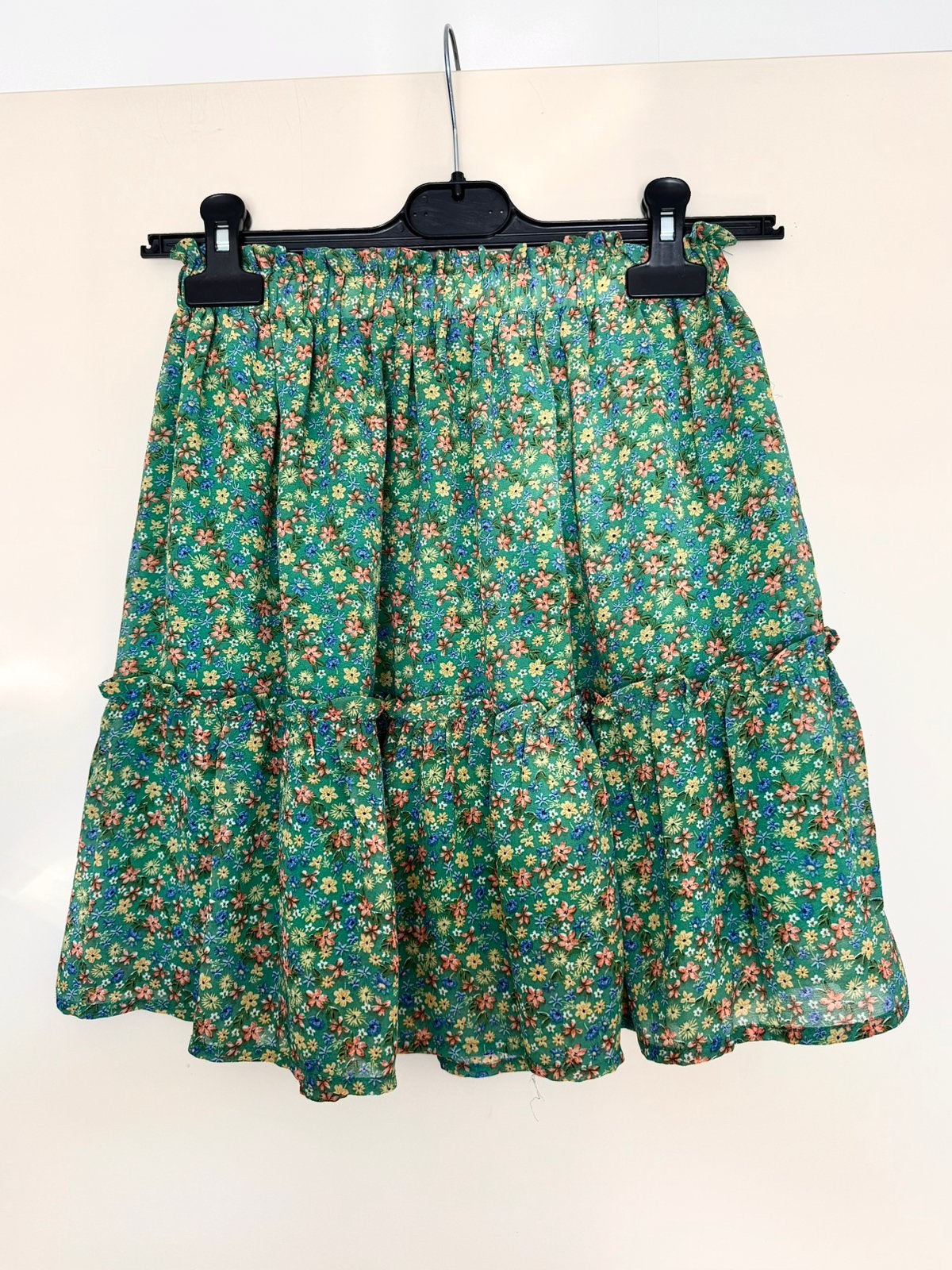 Lili & Lala mini rok groen met bloemenprint - Maat S, Verzenden, Maat 36 (S), Gedragen, Boven de knie