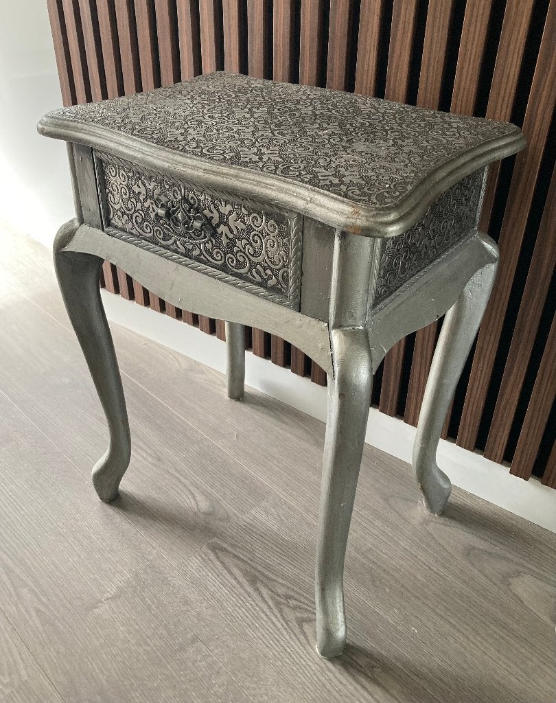 Mooi zilveren tafeltje Barok, Huis en Inrichting, Ophalen, Minder dan 45 cm, Minder dan 55 cm, Barok