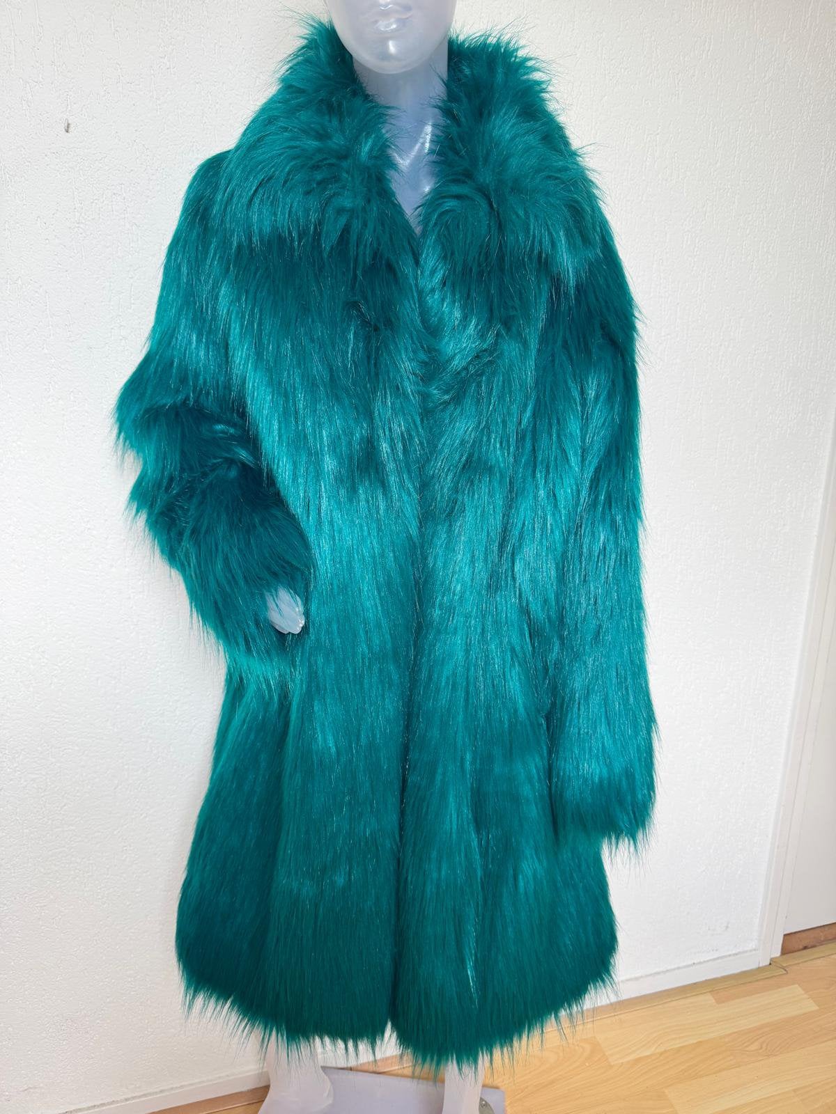 Liviana Conti groene faux fur mantel - IT 42 - EU 36-38, Kleding | Dames, Jassen | Winter, Verzenden, Nieuw, Maat 36 (S), Groen