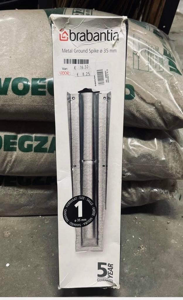 Brabantia Metalen Grondanker voor droogmolen Ø 35 mm - Nieuw, Tuin en Terras, Ophalen of Verzenden, Nieuw, IJzer, Overige typen