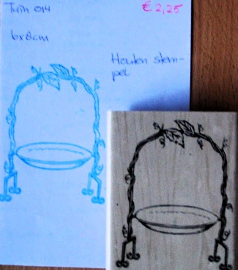 Tuin 014 Houten stempel, Hobby en Vrije tijd, Stempelen, Ophalen of Verzenden, Zo goed als nieuw, Houten stempel