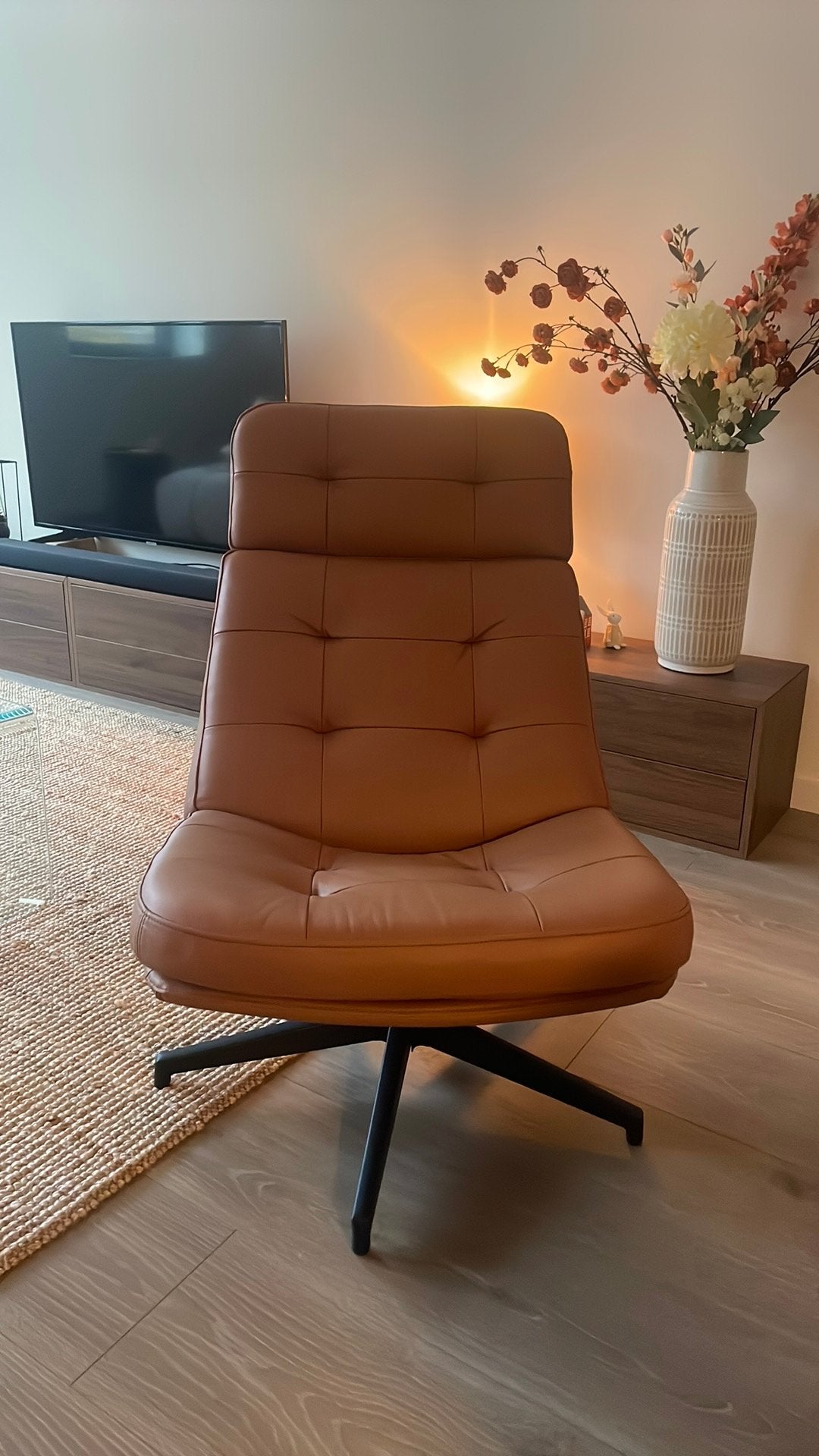 Leren fauteuil - nieuwstaat, Ophalen, Nieuw, 75 tot 100 cm, 50 tot 75 cm