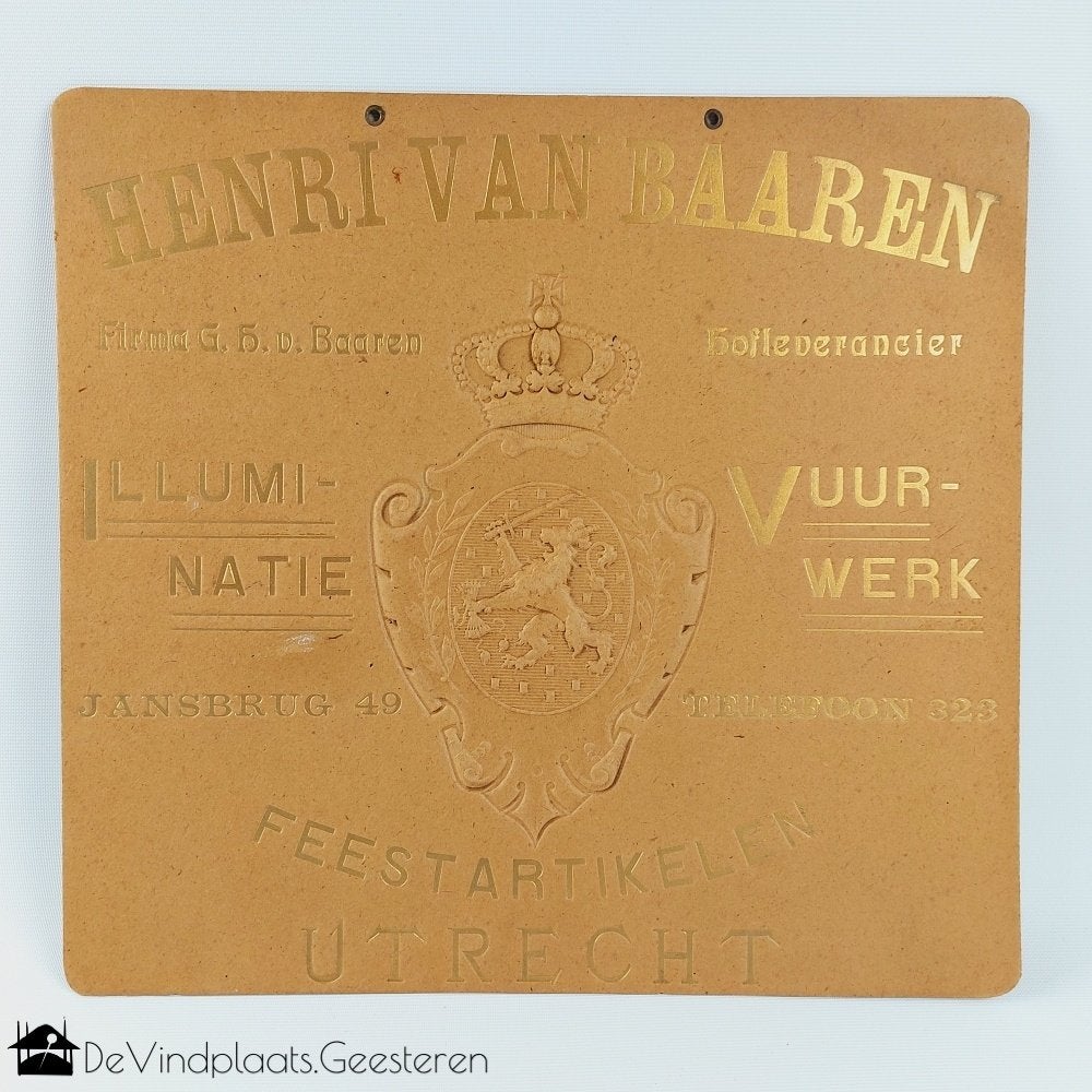 Antieke reclame Feestartikelen Vuurwerk - Utrecht, Reclamebord, -, -, Ophalen of Verzenden