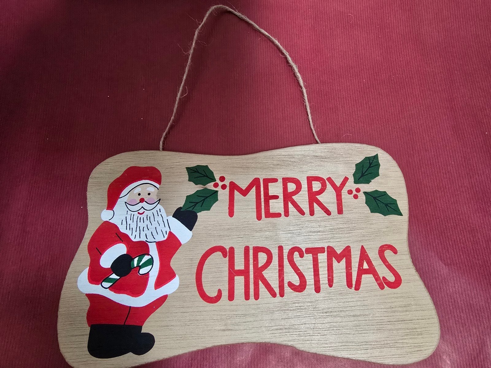 Vintage houten kerstbord 'Merry Christmas' • Jaren 70/80, Ophalen of Verzenden
