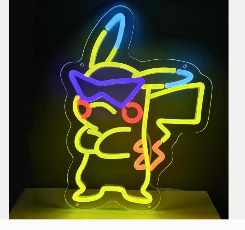 LED lamp neon stijl Pikachu met zonnebril (34.8 x 24.9cm), Ophalen of Verzenden, Nieuw, Lichtbak of (neon) lamp
