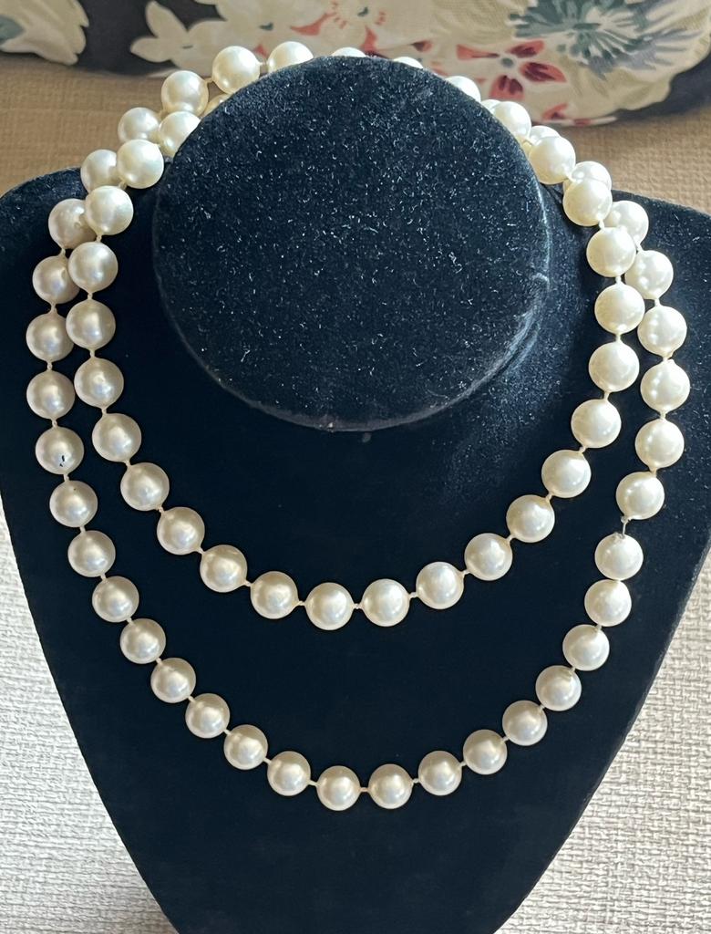 Mooie oude parelketting., Verzenden, Gebruikt, Wit, Overige materialen