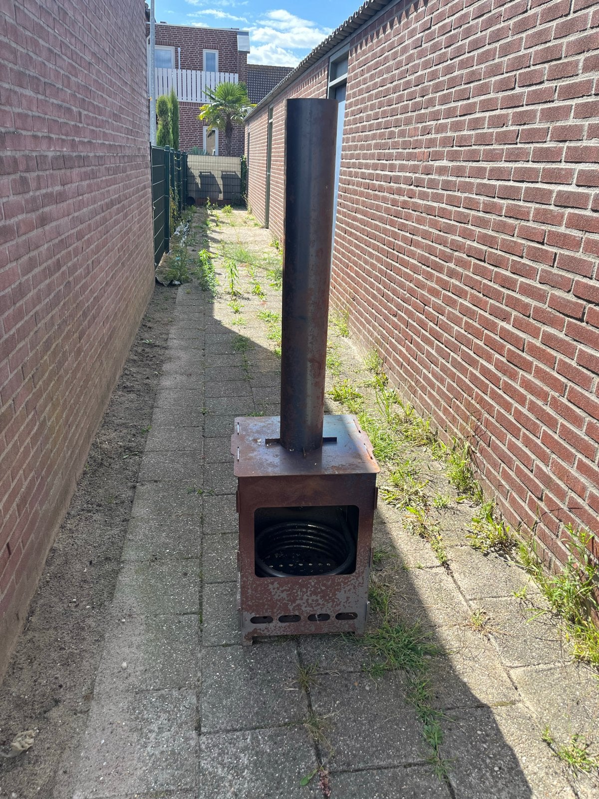 Houtgestookte boiler/kachel voor zwembad of hottub, Ophalen, Gebruikt, Houtkachel, Vrijstaand