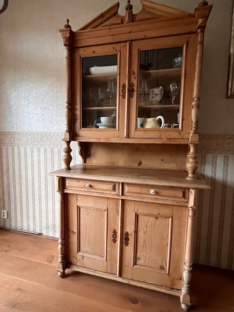 Buffetkast grenenhout, Huis en Inrichting, Kasten | Buffetkasten, Ophalen, Met plank(en), Gebruikt, 100 tot 150 cm