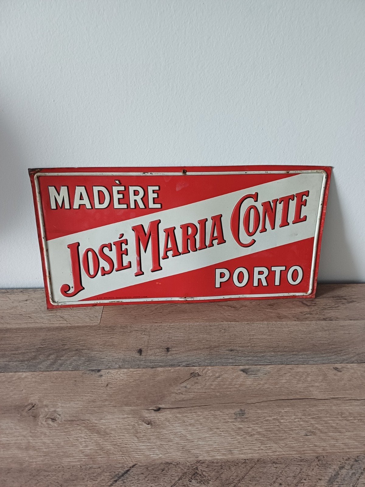 Vintage Blikken Reclamebord José Maria Conte Porto Jaren '30, Verzamelen, Ophalen of Verzenden
