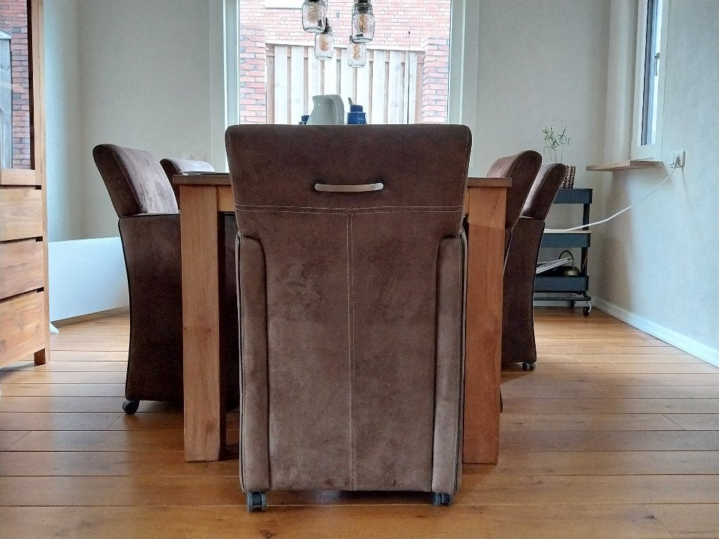eettafel / eetkamer stoelen (6x), Ophalen, Gebruikt, Bruin, Stof