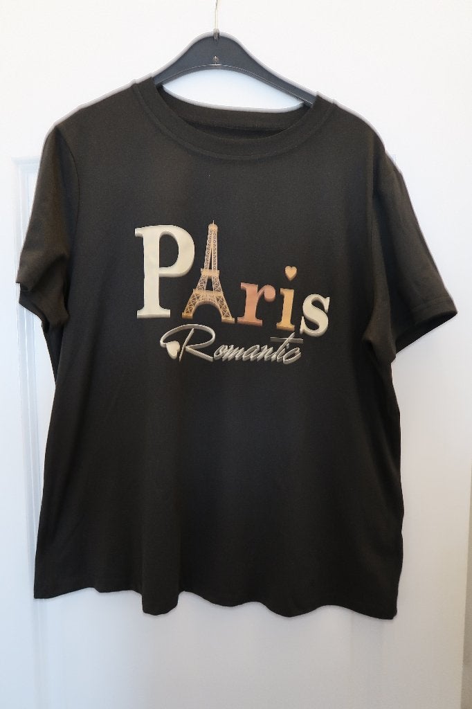 zwart Paris / Parijs shirt maat L, Zwart, Maat 42/44 (L), Ophalen of Verzenden, Zo goed als nieuw