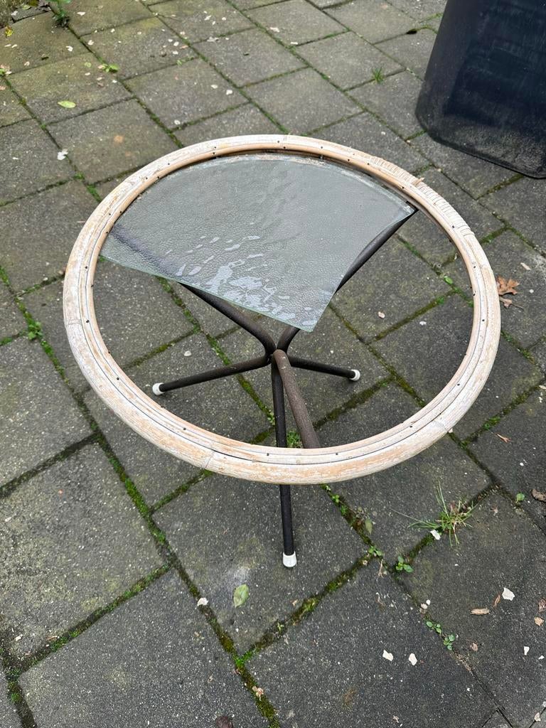 Originele Rohe Noordwolde tafel met gebroken glas, Antiek en Kunst, Ophalen