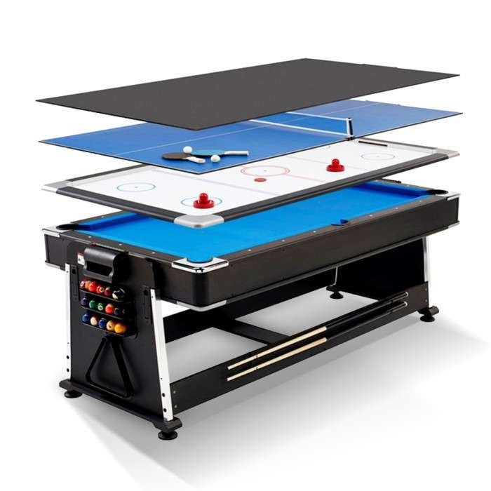 4-in-1 Multi Speeltafel (pool, tennis, airhockey, diner), Sport en Fitness, Info@custom-arcades.nl, Overige typen, Nieuw, Ophalen of Verzenden