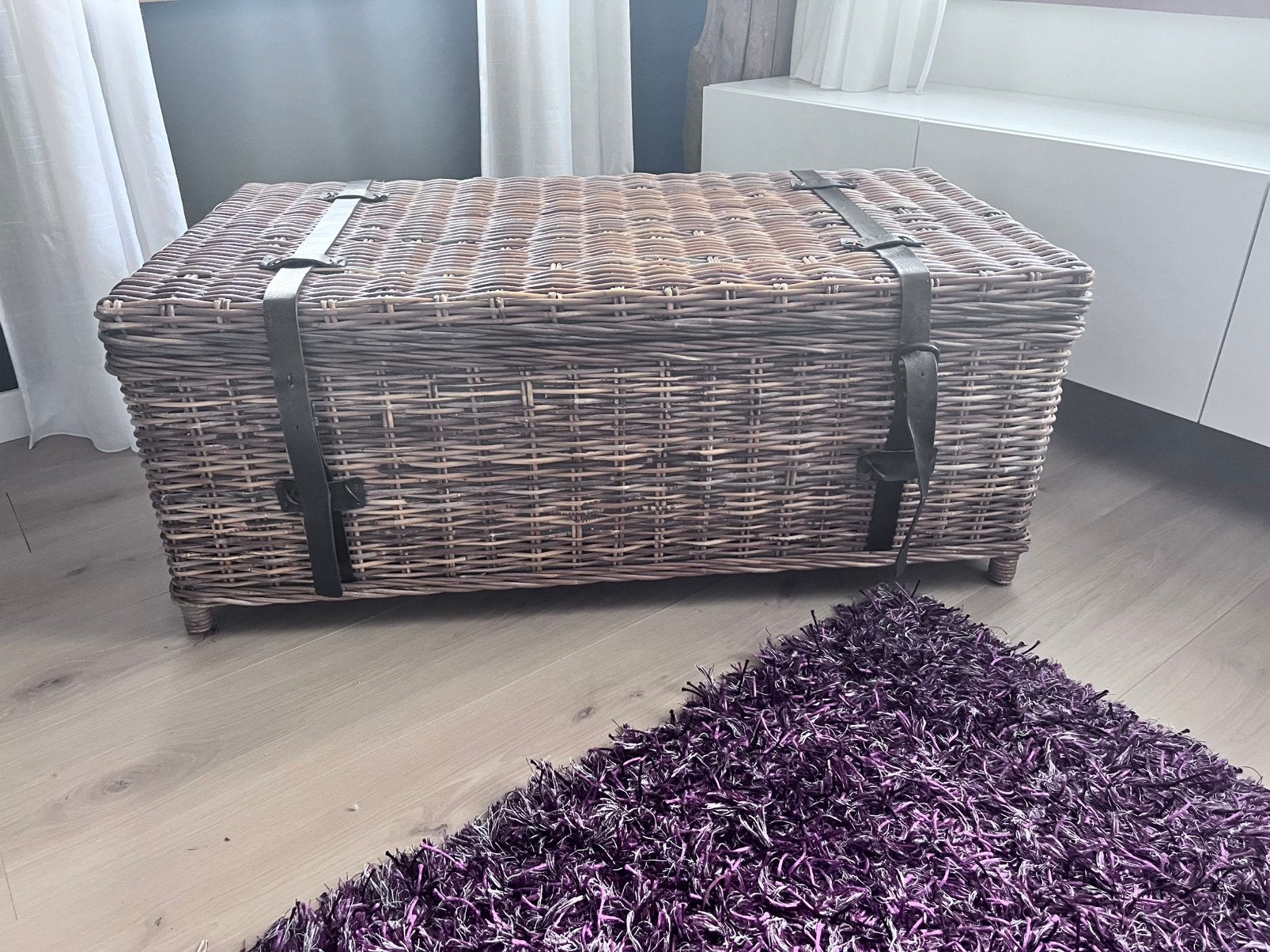 Rotan opbergkist, Huis en Inrichting, Woonaccessoires | Kisten, Ophalen, Overige materialen, Gebruikt, 100 tot 150 cm