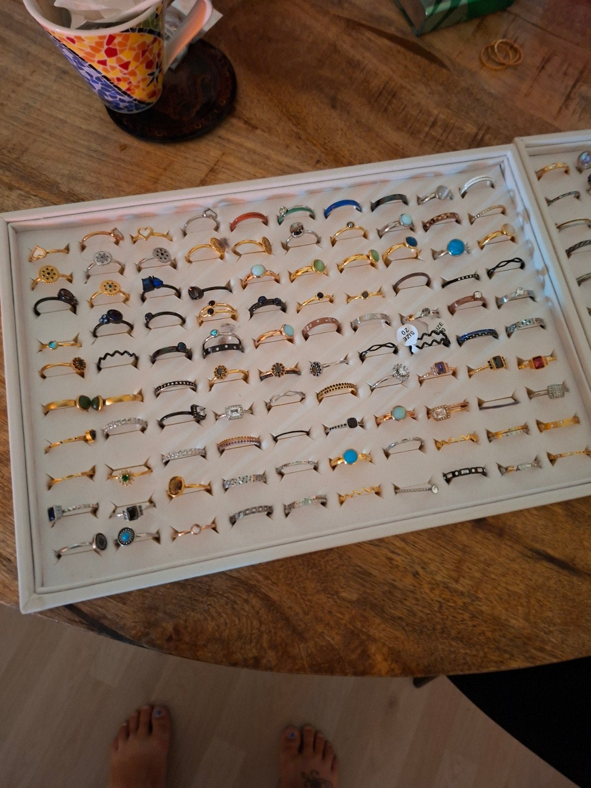 Ixxxi ringen maat 20, Ophalen, Zo goed als nieuw, Zilver, Ketting