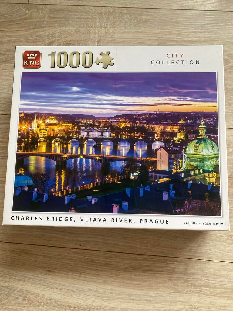 King legpuzzel 1000 stukjes Praag, Ophalen, 500 t/m 1500 stukjes, Gebruikt, Legpuzzel
