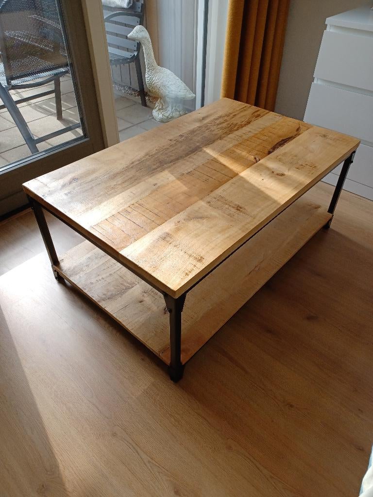 Mangohouten Salontafel, Huis en Inrichting, Tafels | Salontafels, 100 tot 150 cm, 50 tot 100 cm, Zo goed als nieuw, Modern/hout