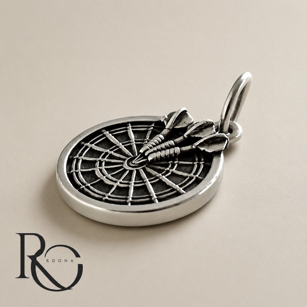 Zilveren dartbord hanger 925 – te personaliseren, Overige voorstellingen, Verzenden, Nieuw, Zilver