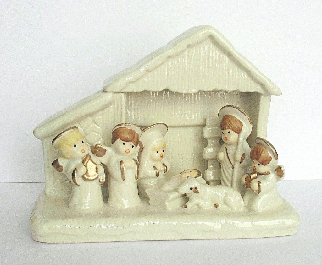Leuk porseleinen beeld kerst stelletje., Ophalen of Verzenden