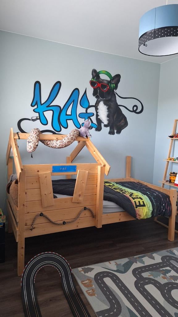 1-persoonsbed met open dak, Ophalen, 180 cm of meer, 85 tot 100 cm, Lattenbodem